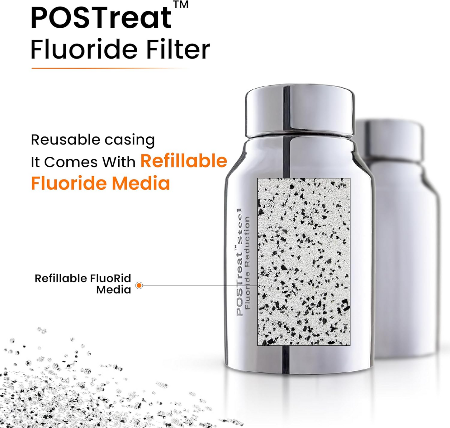 Denali Spring Post-Treat Fluoride Filter – Compatible with Gravity Water Filtration Systems, Delivers Pure Fluoride-Free Drinking Water, Easy Installation
