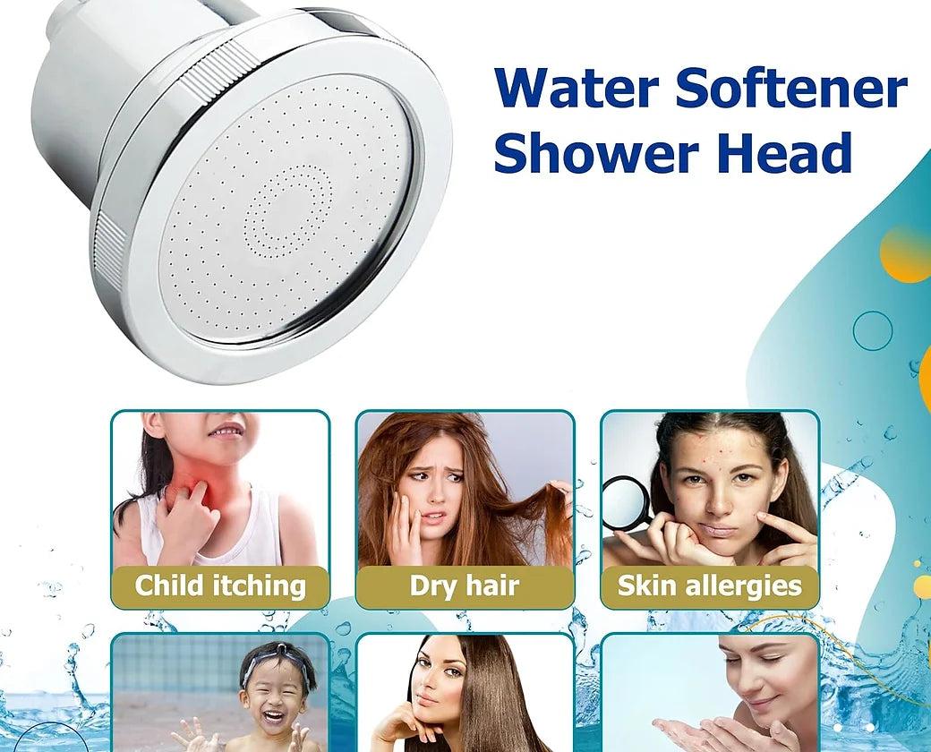 Denali Spring 15-Stage Chrome Shower Head with Built-In Filter – Removes Chlorine, Heavy Metals, & some Microplastics for Healthier Skin & Hair, Easy Installation