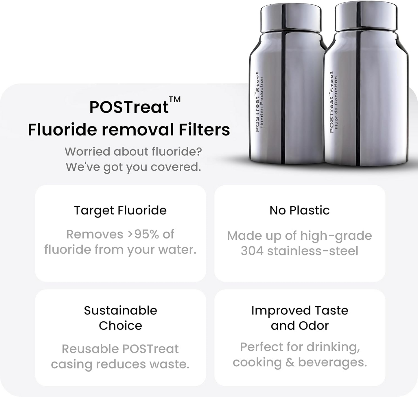 Denali Spring Post-Treat Fluoride Filter – Compatible with Gravity Water Filtration Systems, Delivers Pure Fluoride-Free Drinking Water, Easy Installation