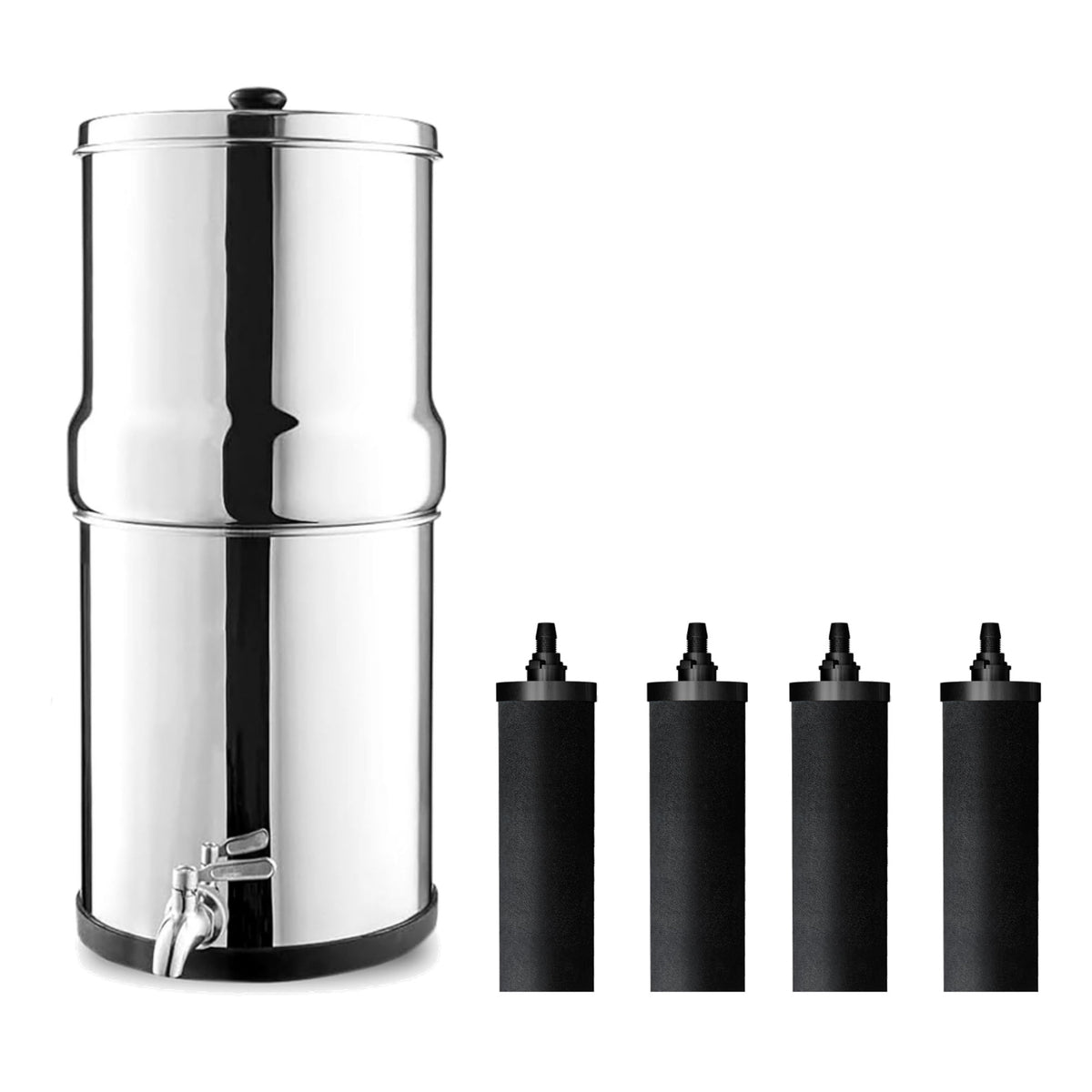 Denali Spring 8L gravity filter with 4 black carbon filters