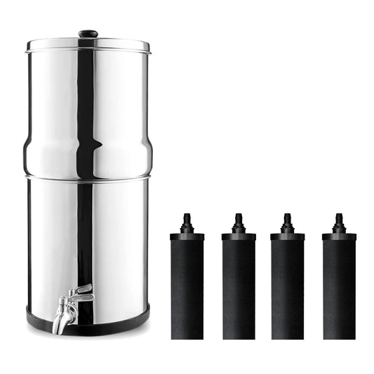 Denali Spring 8L gravity filter with 4 black carbon filters