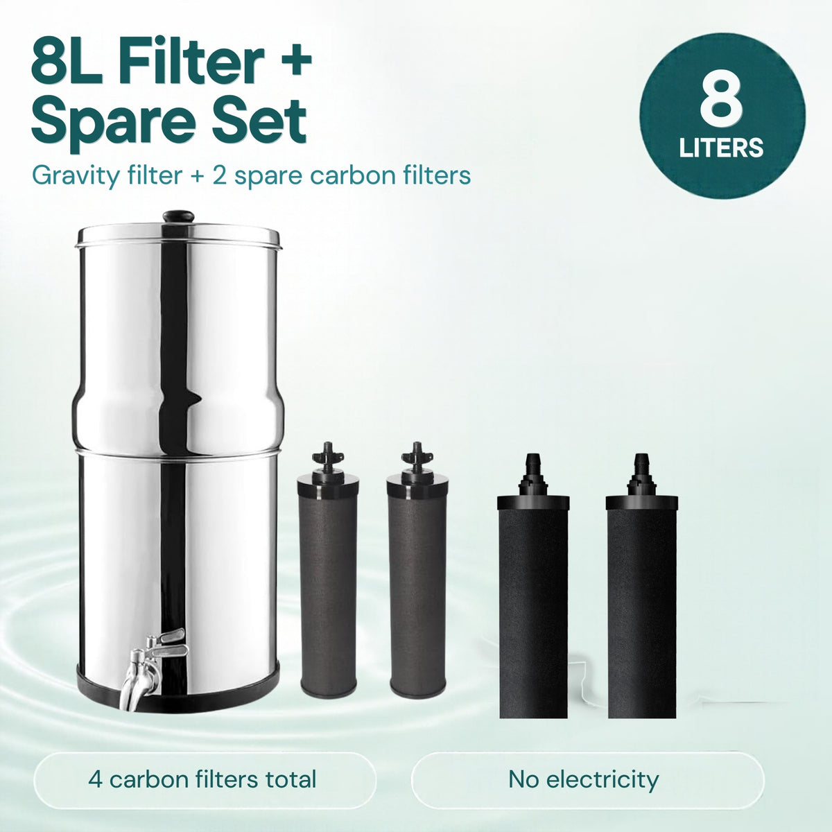 8L filter plus spare filter set