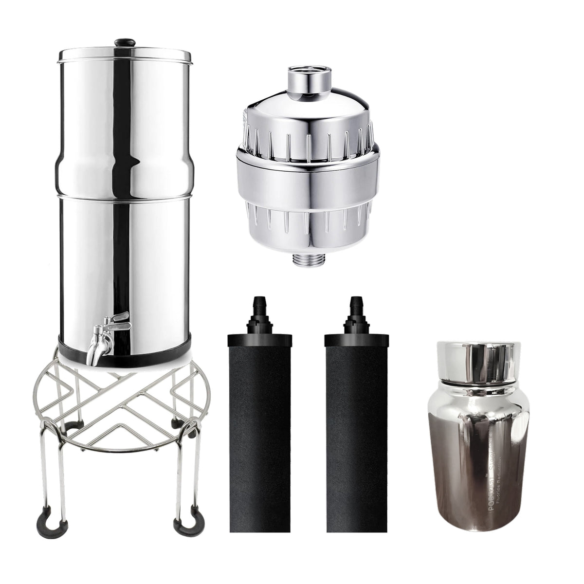 Denali Spring Complete Home Kit: 8L filter on stand, carbon filters, post-treat filter, shower filter